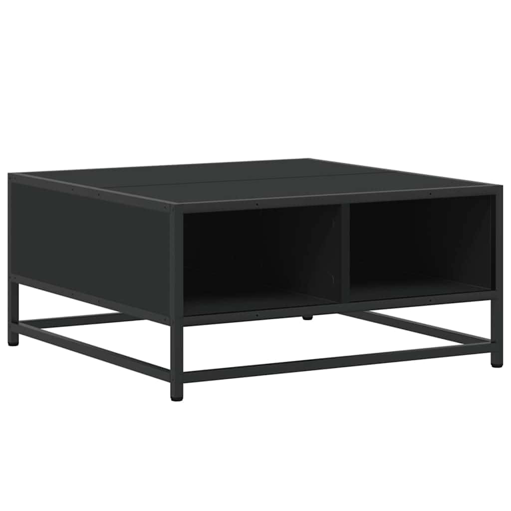 vidaXL Măsuță de cafea, negru, 60,5x60,5x30 cm, lemn prelucrat/metal vidaXL Măsuță de cafea, negru, 60,5x60,5x30 cm, lemn prelucrat/metal
