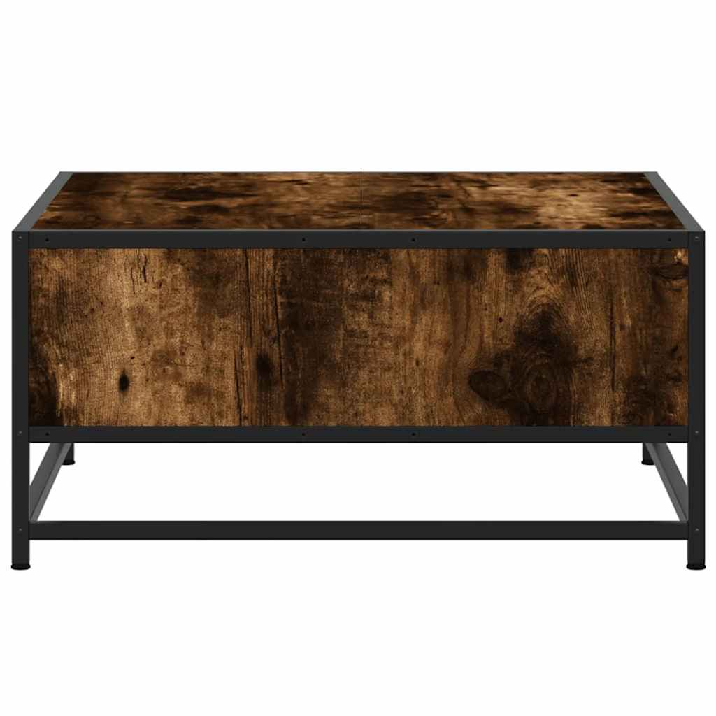 vidaXL Măsuță cafea stejar fumuriu 60,5x60,5x30cm lemn prelucrat/metal vidaXL Măsuță cafea stejar fumuriu 60,5x60,5x30cm lemn prelucrat/metal