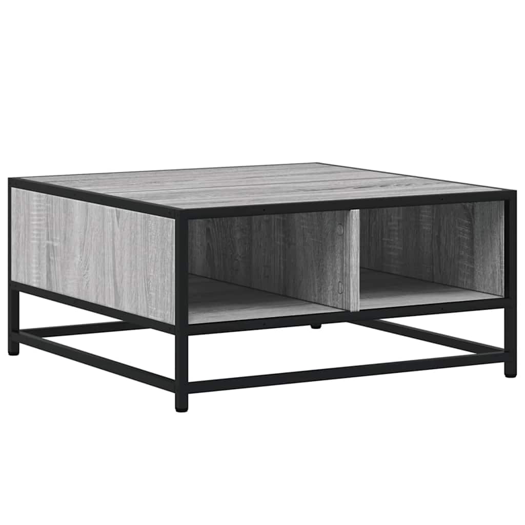 vidaXL Măsuță de cafea gri sonoma 60,5x60,5x30 cm lemn prelucrat/metal