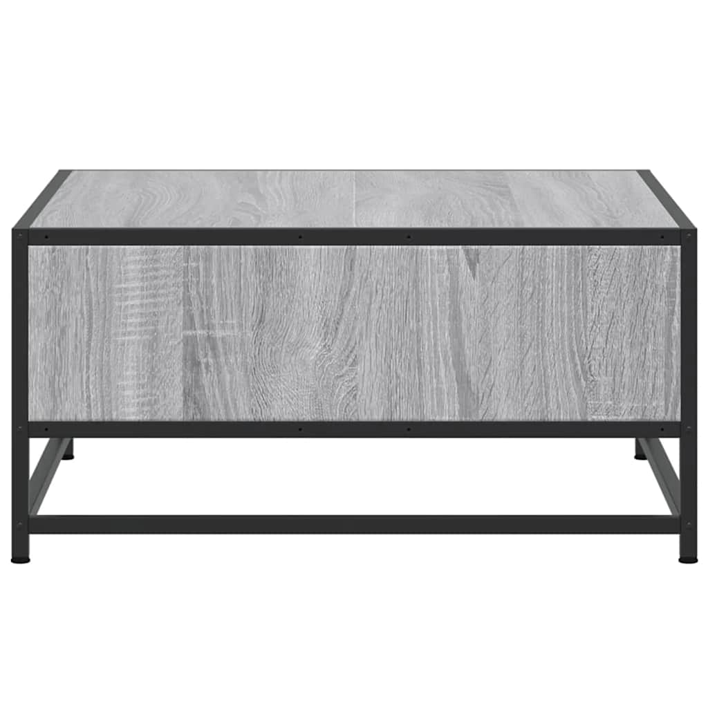 vidaXL Măsuță de cafea gri sonoma 60,5x60,5x30 cm lemn prelucrat/metal