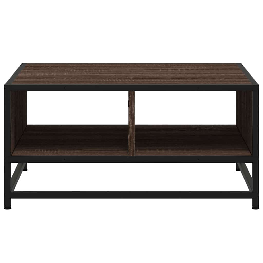 vidaXL Măsuță cafea stejar maro 60,5x60,5x30 cm lemn prelucrat/metal vidaXL Măsuță cafea stejar maro 60,5x60,5x30 cm lemn prelucrat/metal