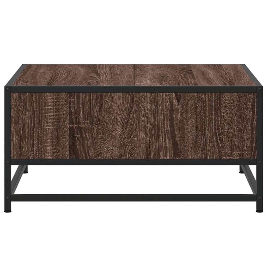 vidaXL Măsuță cafea stejar maro 60,5x60,5x30 cm lemn prelucrat/metal vidaXL Măsuță cafea stejar maro 60,5x60,5x30 cm lemn prelucrat/metal