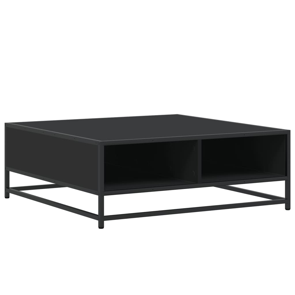 vidaXL Măsuță de cafea, negru, 80x80x30 cm, lemn prelucrat și metal vidaXL Măsuță de cafea, negru, 80x80x30 cm, lemn prelucrat și metal