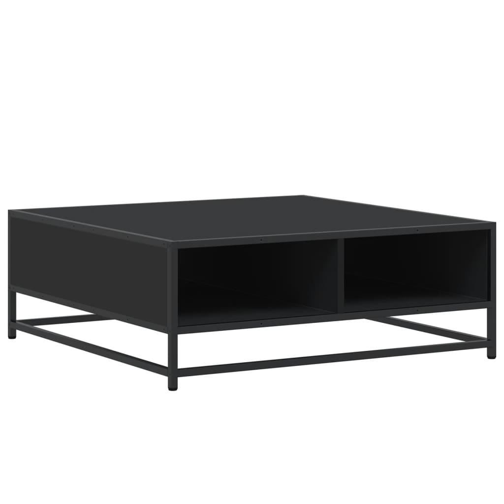 vidaXL Măsuță de cafea, negru, 80x80x30 cm, lemn prelucrat și metal vidaXL Măsuță de cafea, negru, 80x80x30 cm, lemn prelucrat și metal