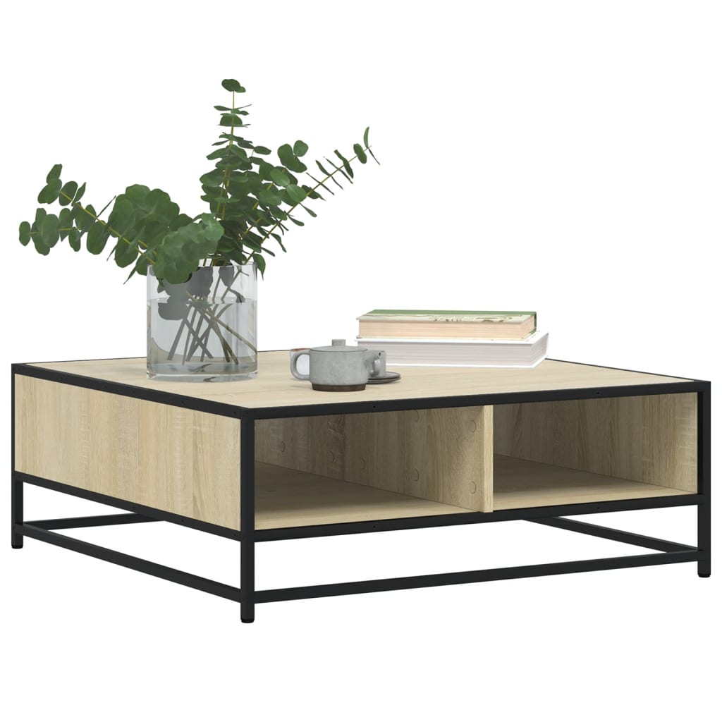 vidaXL Măsuță de cafea stejar sonoma 80x80x30 cm lemn prelucrat/metal vidaXL Măsuță de cafea stejar sonoma 80x80x30 cm lemn prelucrat/metal