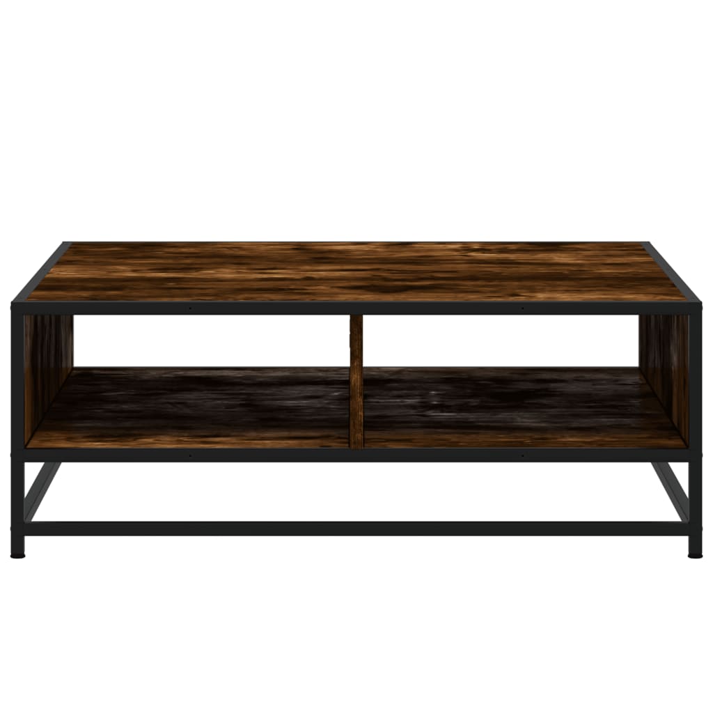 vidaXL Măsuță de cafea stejar fumuriu 80x80x30 cm lemn prelucrat/metal vidaXL Măsuță de cafea stejar fumuriu 80x80x30 cm lemn prelucrat/metal