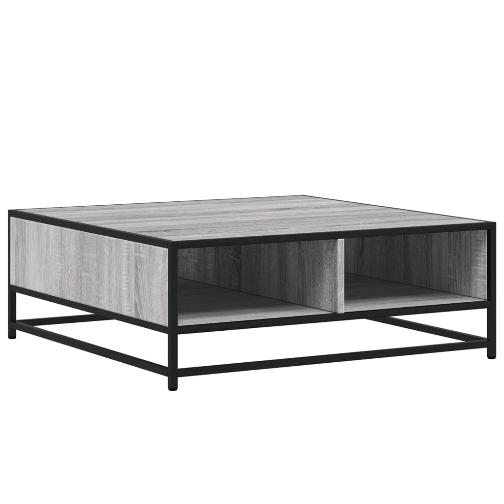 vidaXL Măsuță de cafea gri sonoma 80x80x30 cm lemn prelucrat și metal