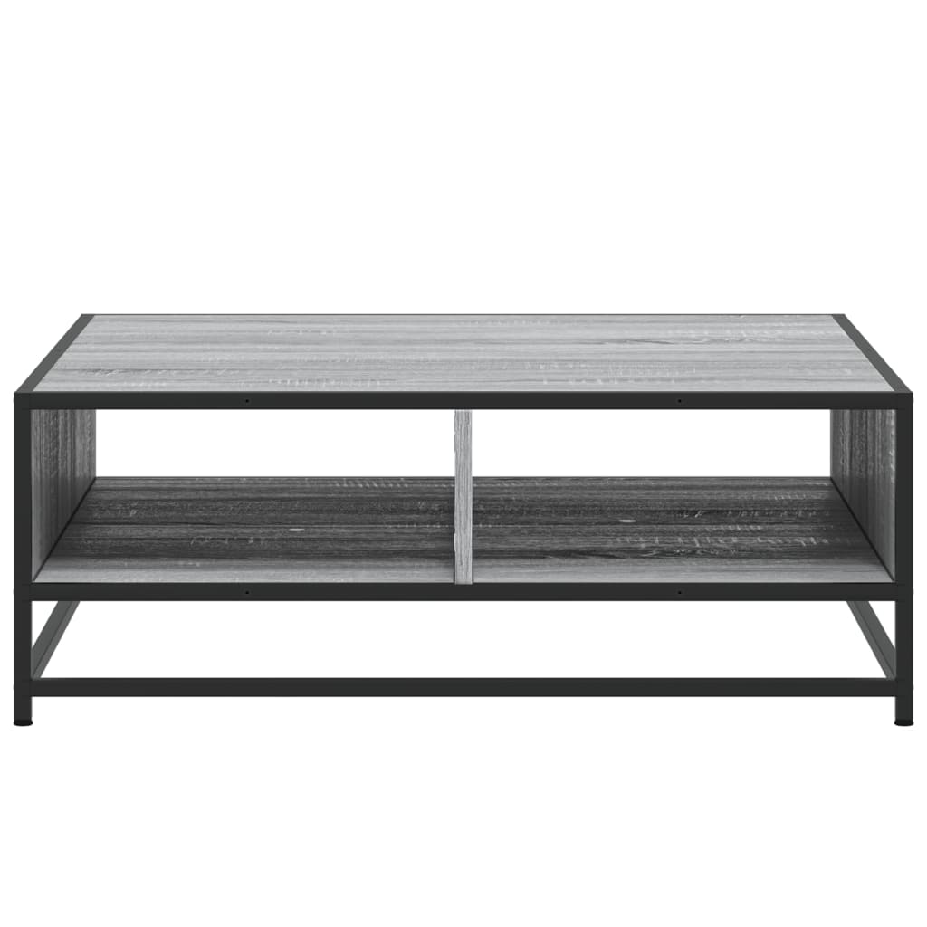 vidaXL Măsuță de cafea gri sonoma 80x80x30 cm lemn prelucrat și metal