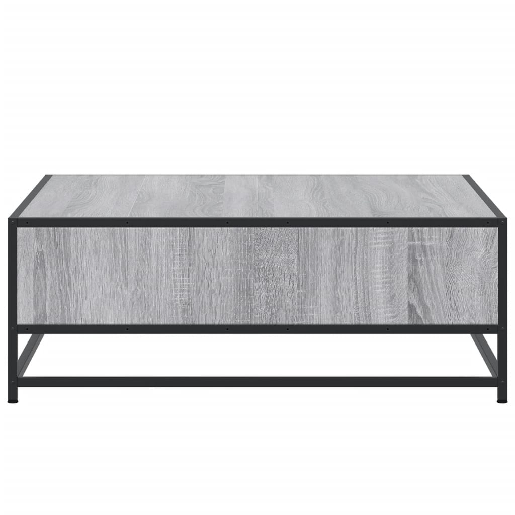 vidaXL Măsuță de cafea gri sonoma 80x80x30 cm lemn prelucrat și metal