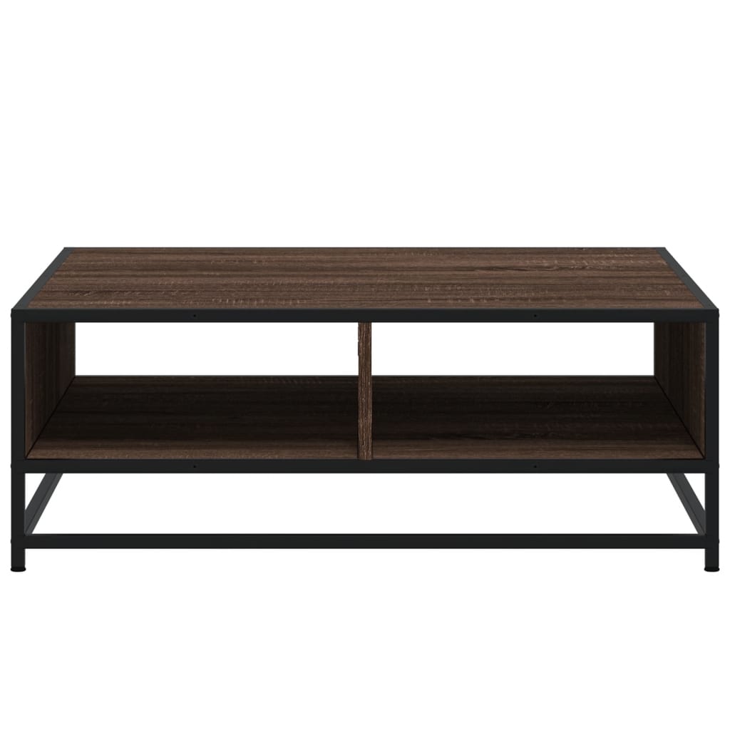 vidaXL Măsuță de cafea, stejar maro, 80x80x30 cm, lemn prelucrat/metal vidaXL Măsuță de cafea, stejar maro, 80x80x30 cm, lemn prelucrat/metal