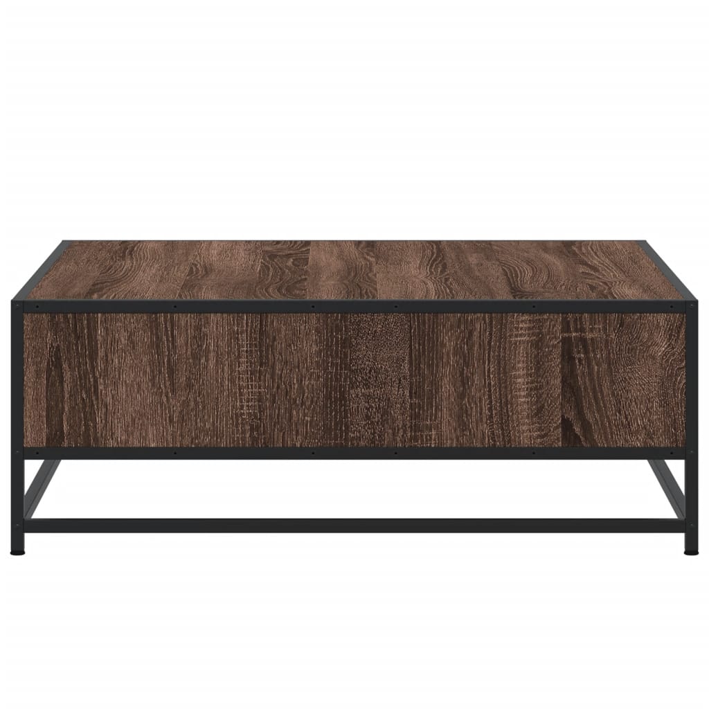 vidaXL Măsuță de cafea, stejar maro, 80x80x30 cm, lemn prelucrat/metal vidaXL Măsuță de cafea, stejar maro, 80x80x30 cm, lemn prelucrat/metal