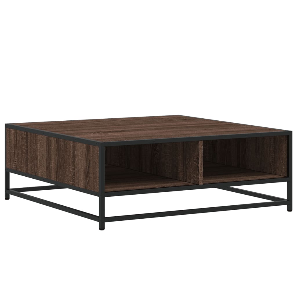 vidaXL Măsuță de cafea, stejar maro, 80x80x30 cm, lemn prelucrat/metal vidaXL Măsuță de cafea, stejar maro, 80x80x30 cm, lemn prelucrat/metal