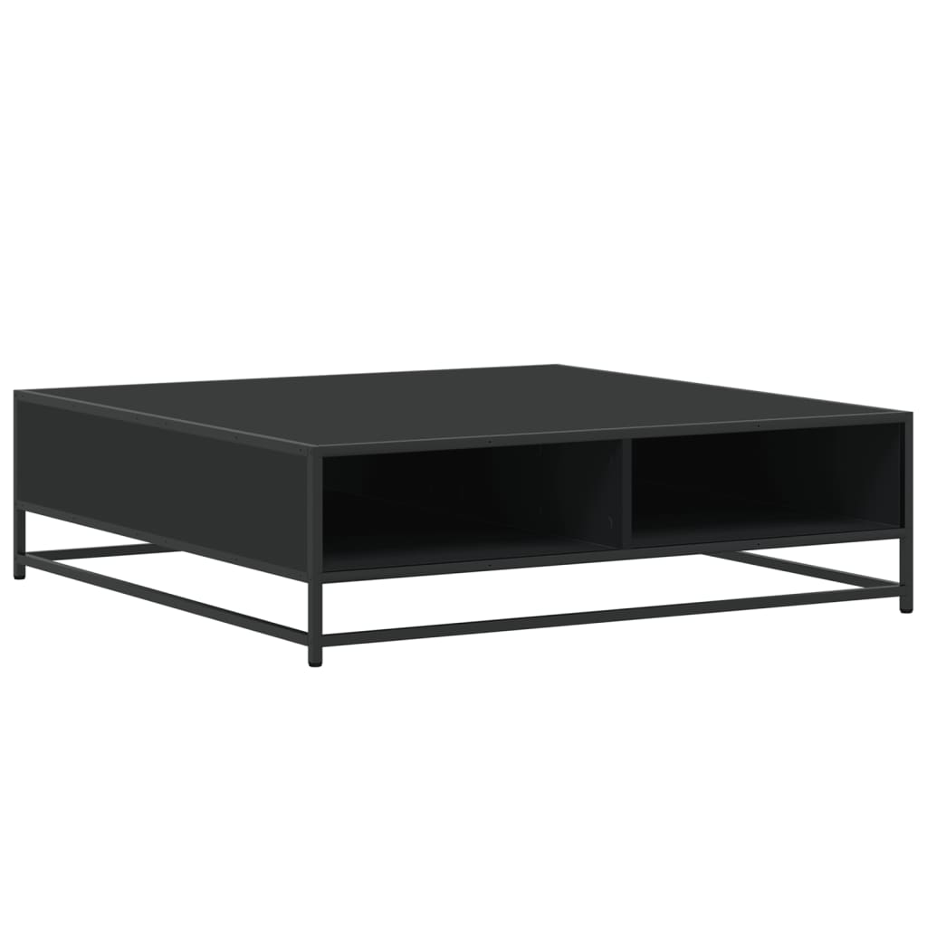 vidaXL Măsuță de cafea, negru, 100x100x30 cm, lemn prelucrat și metal vidaXL Măsuță de cafea, negru, 100x100x30 cm, lemn prelucrat și metal