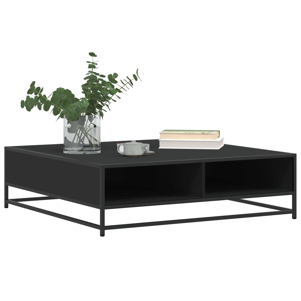 vidaXL Măsuță de cafea, negru, 100x100x30 cm, lemn prelucrat și metal vidaXL Măsuță de cafea, negru, 100x100x30 cm, lemn prelucrat și metal