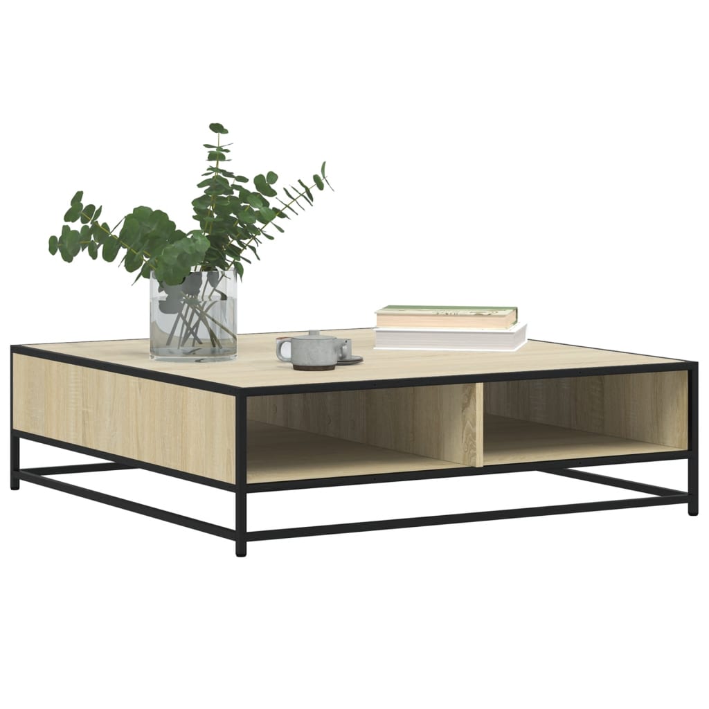 vidaXL Măsuță cafea stejar sonoma 100x100x30 cm lemn prelucrat/metal vidaXL Măsuță cafea stejar sonoma 100x100x30 cm lemn prelucrat/metal