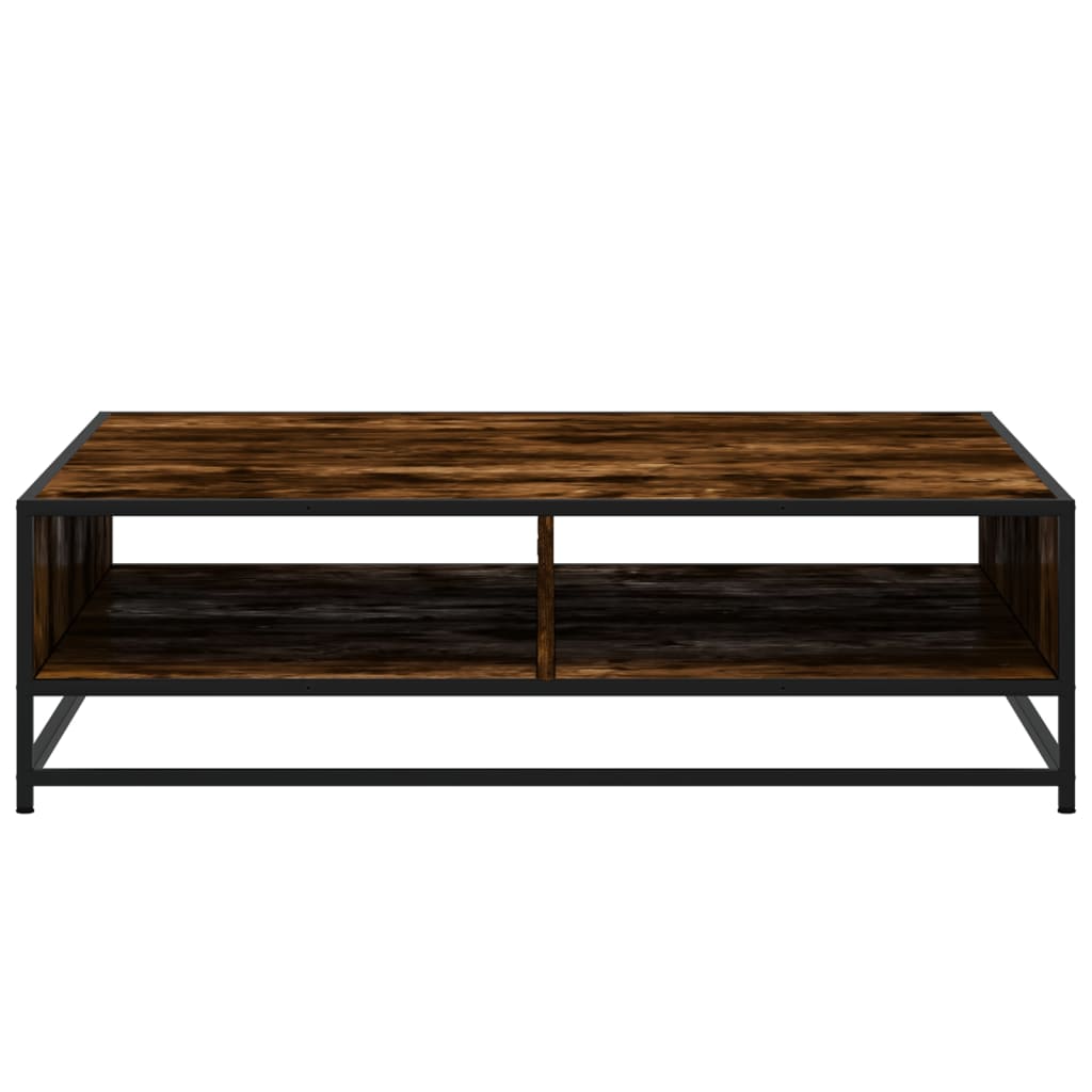 vidaXL Măsuță cafea stejar fumuriu 100x100x30 cm lemn prelucrat/metal vidaXL Măsuță cafea stejar fumuriu 100x100x30 cm lemn prelucrat/metal