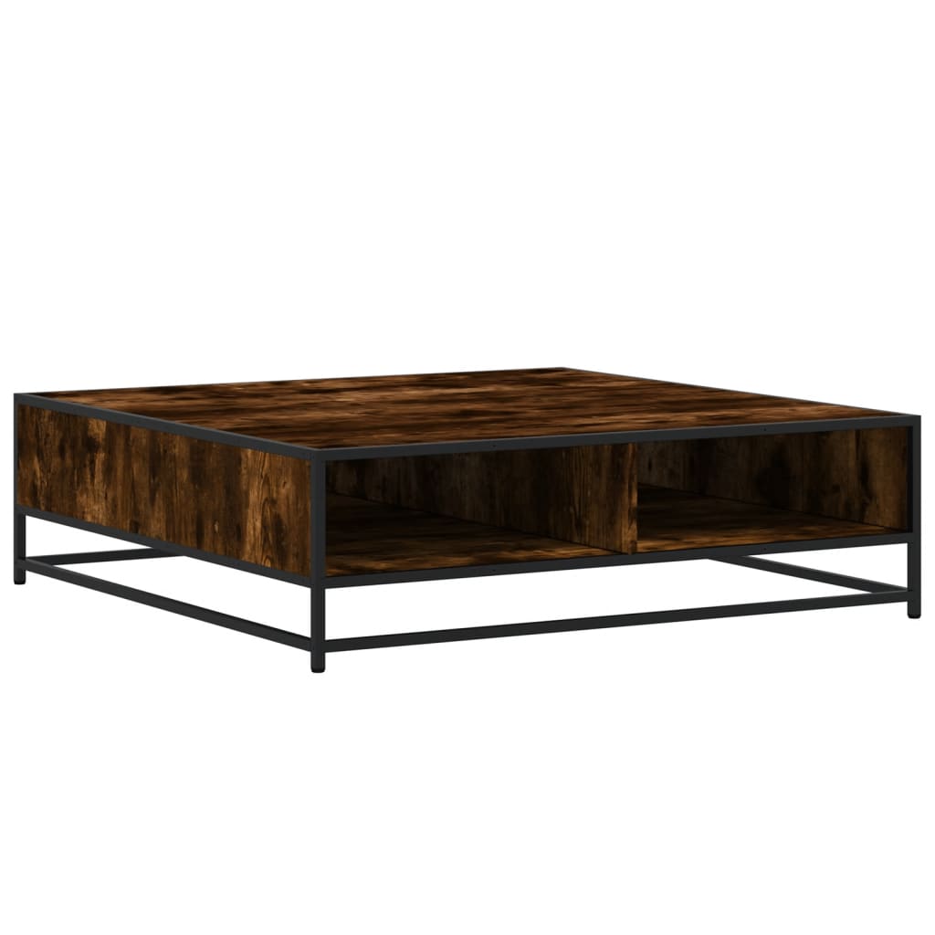 vidaXL Măsuță cafea stejar fumuriu 100x100x30 cm lemn prelucrat/metal vidaXL Măsuță cafea stejar fumuriu 100x100x30 cm lemn prelucrat/metal