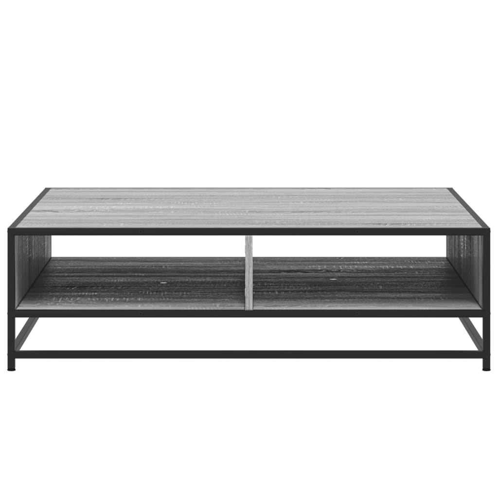 vidaXL Măsuță de cafea gri sonoma, 100x100x30 cm, lemn prelucrat/metal