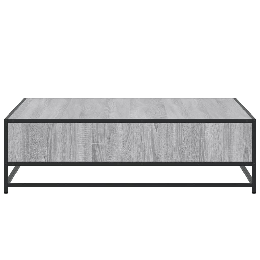 vidaXL Măsuță de cafea gri sonoma, 100x100x30 cm, lemn prelucrat/metal