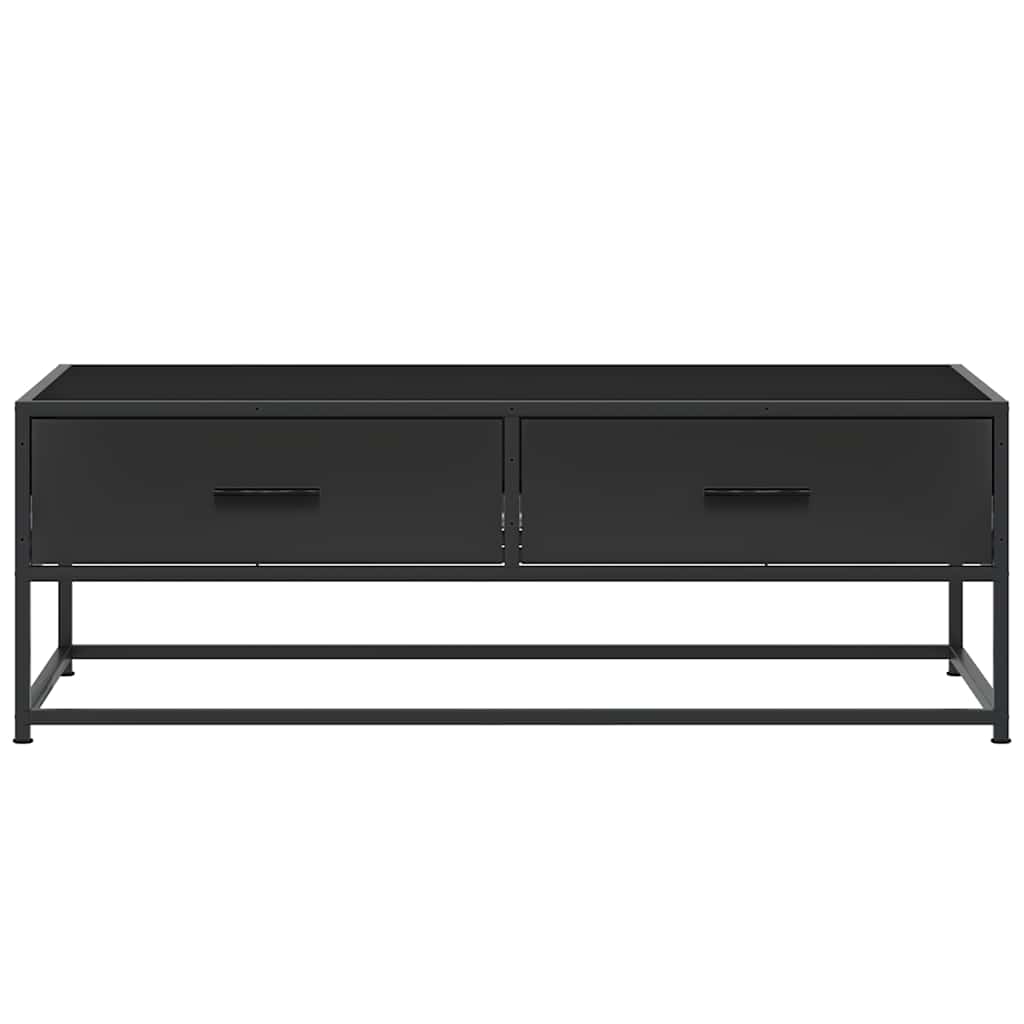 vidaXL Măsuță de cafea, negru, 100x50x35 cm, lemn prelucrat și metal vidaXL Măsuță de cafea, negru, 100x50x35 cm, lemn prelucrat și metal