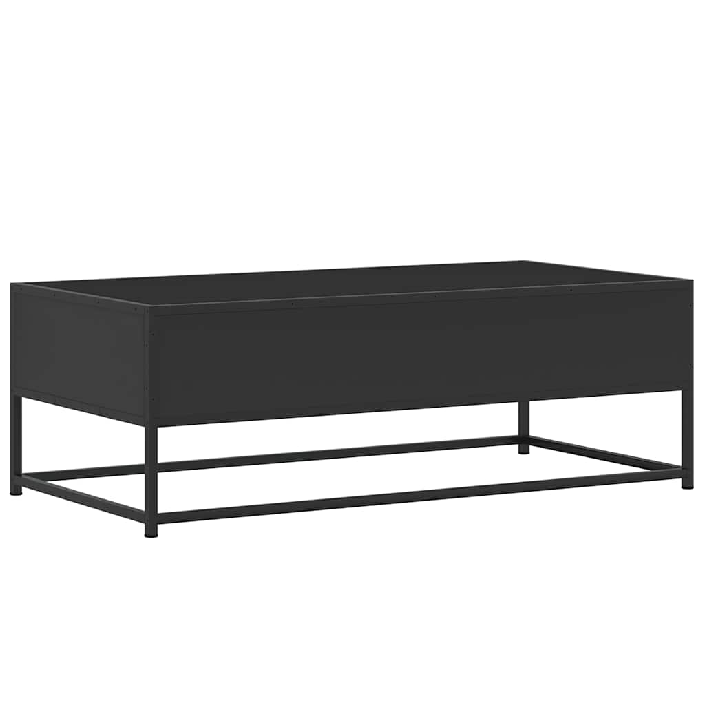 vidaXL Măsuță de cafea, negru, 100x50x35 cm, lemn prelucrat și metal vidaXL Măsuță de cafea, negru, 100x50x35 cm, lemn prelucrat și metal