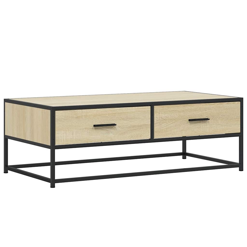 vidaXL Măsuță cafea stejar sonoma 100x50x35 cm lemn prelucrat și metal vidaXL Măsuță cafea stejar sonoma 100x50x35 cm lemn prelucrat și metal