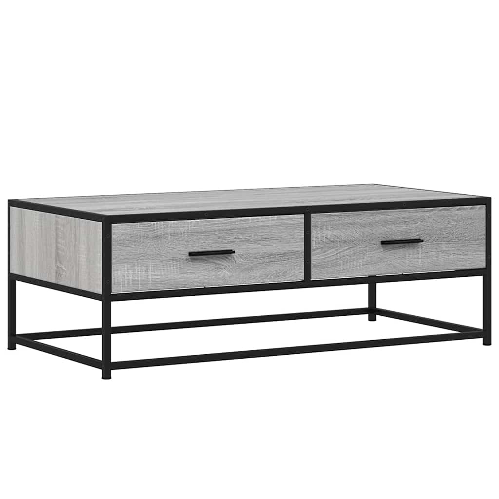 vidaXL Măsuță de cafea, gri sonoma, 100x50x35 cm, lemn prelucrat/metal