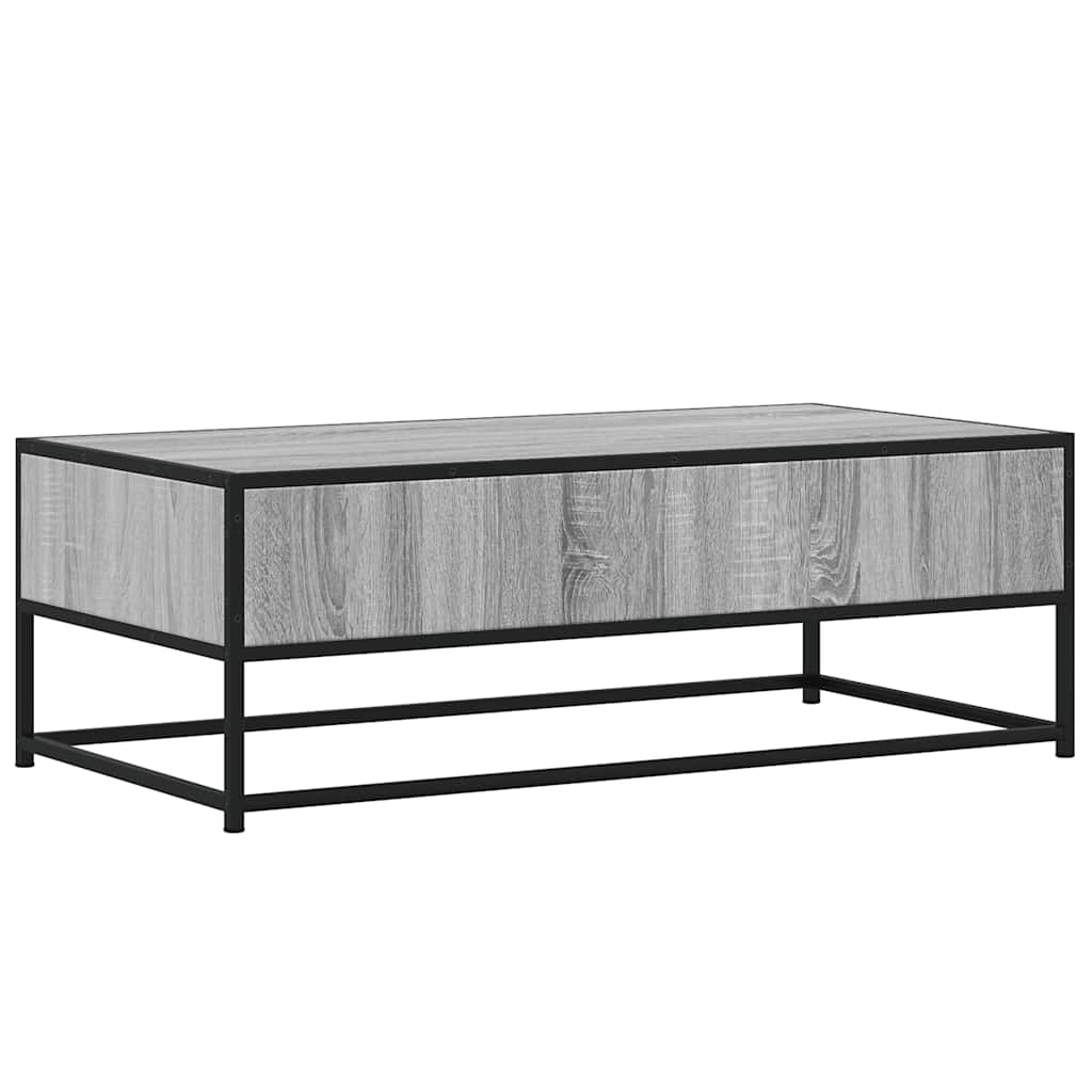 vidaXL Măsuță de cafea, gri sonoma, 100x50x35 cm, lemn prelucrat/metal