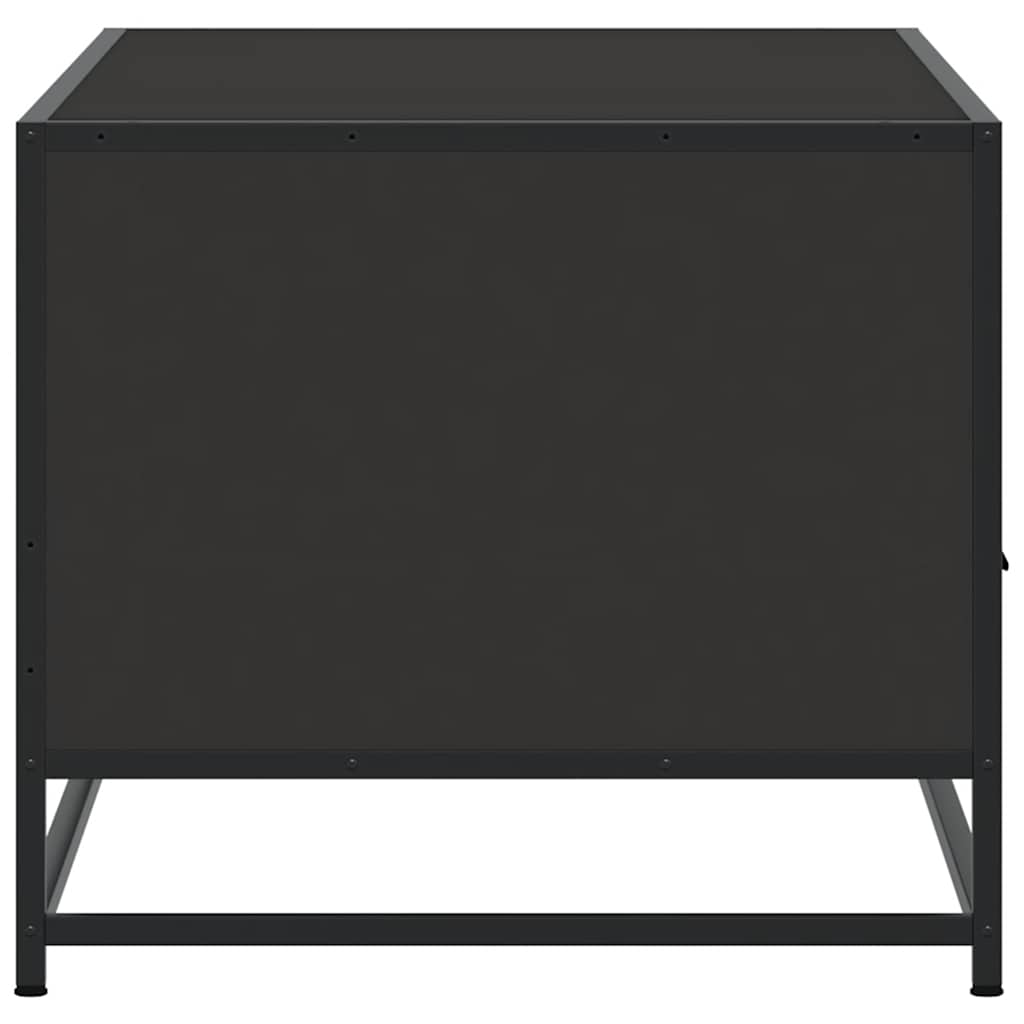 vidaXL Măsuță de cafea, negru, 100x50x45 cm, lemn prelucrat și metal vidaXL Măsuță de cafea, negru, 100x50x45 cm, lemn prelucrat și metal