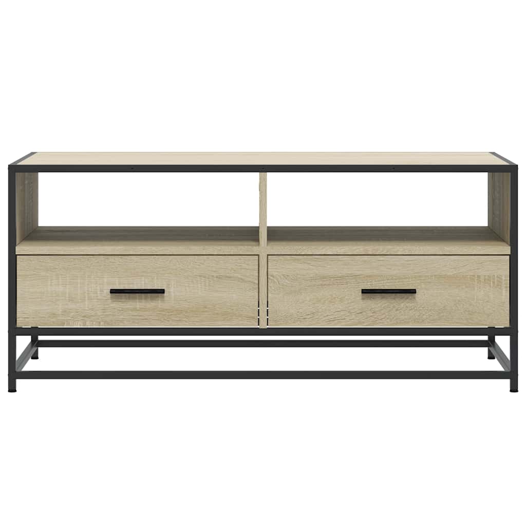 vidaXL Măsuță cafea stejar sonoma 100x50x45 cm lemn prelucrat și metal vidaXL Măsuță cafea stejar sonoma 100x50x45 cm lemn prelucrat și metal