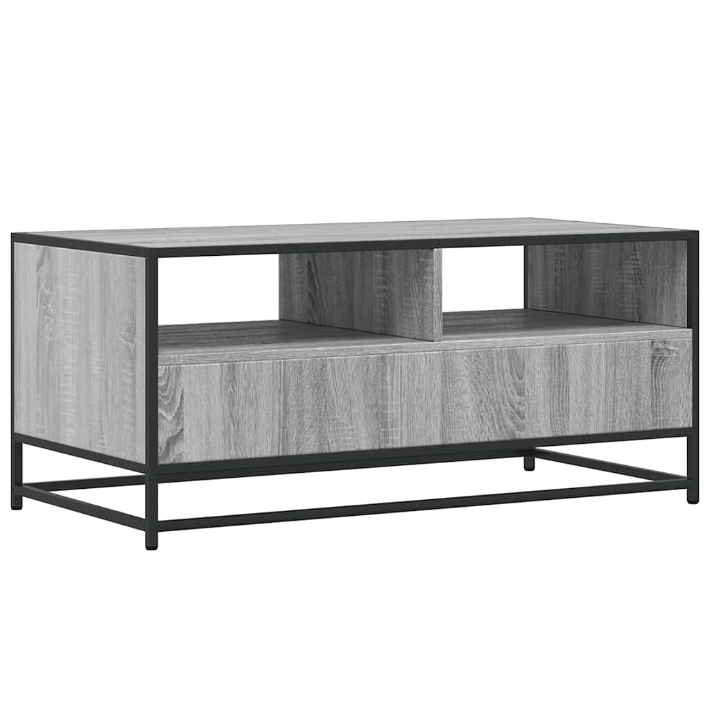 vidaXL Măsuță de cafea, gri sonoma, 100x50x45 cm, lemn prelucrat/metal