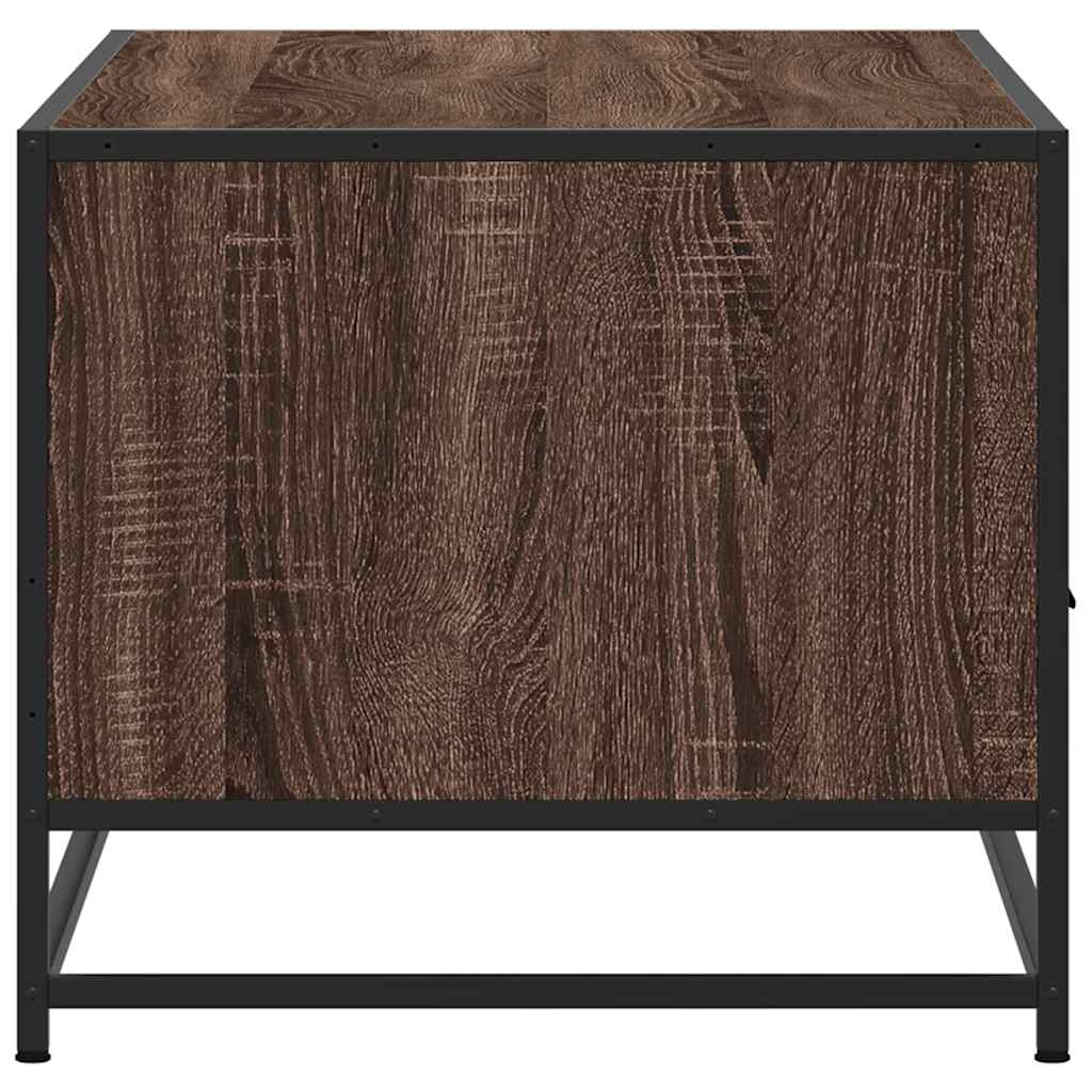 vidaXL Măsuță cafea, stejar maro, 100x50x45 cm, lemn prelucrat/metal vidaXL Măsuță cafea, stejar maro, 100x50x45 cm, lemn prelucrat/metal