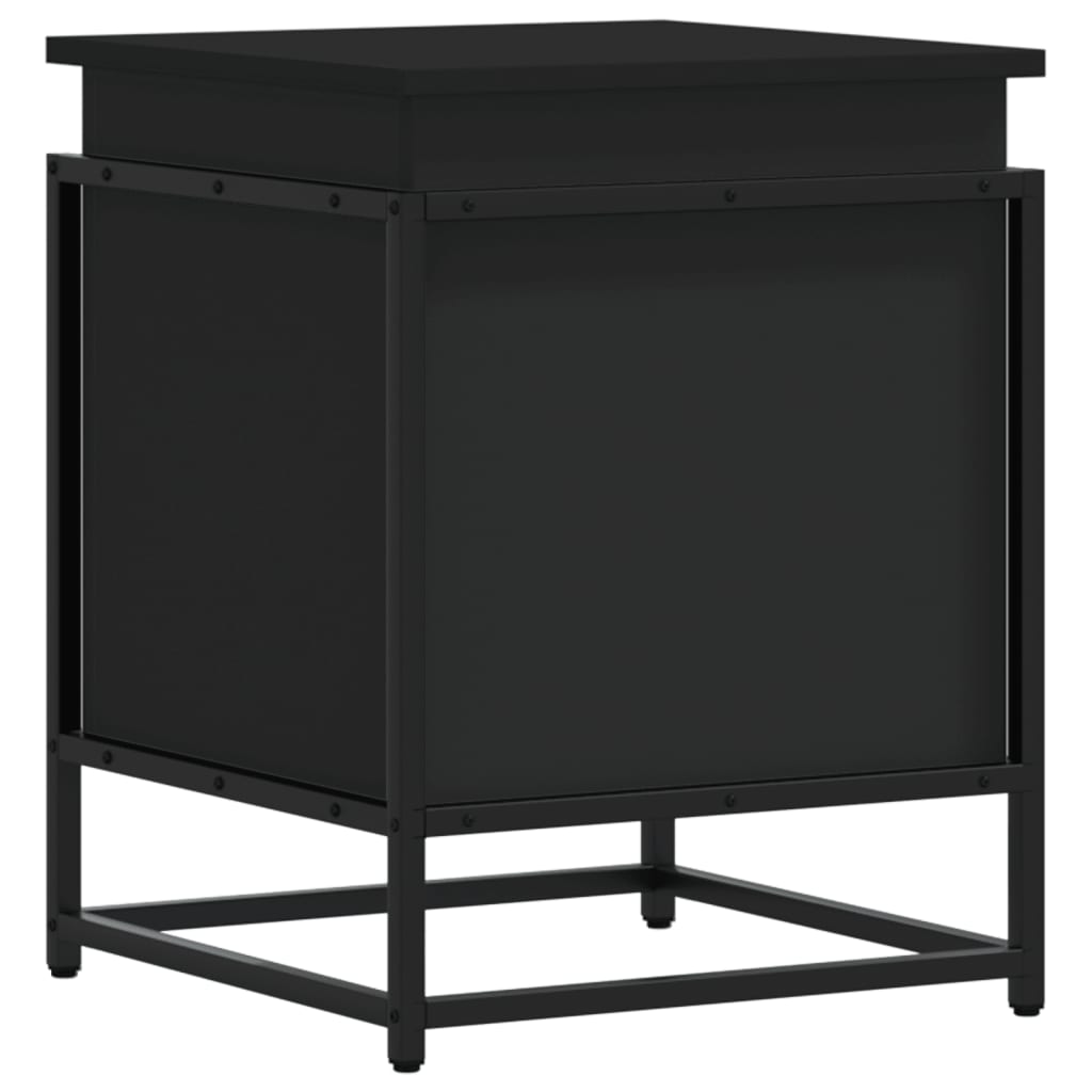 vidaXL Cutie de depozitare cu capac negru 40x40x51,5 cm lemn prelucrat vidaXL Cutie de depozitare cu capac negru 40x40x51,5 cm lemn prelucrat