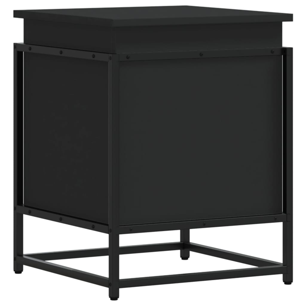 vidaXL Cutie de depozitare cu capac negru 40x40x51,5 cm lemn prelucrat vidaXL Cutie de depozitare cu capac negru 40x40x51,5 cm lemn prelucrat