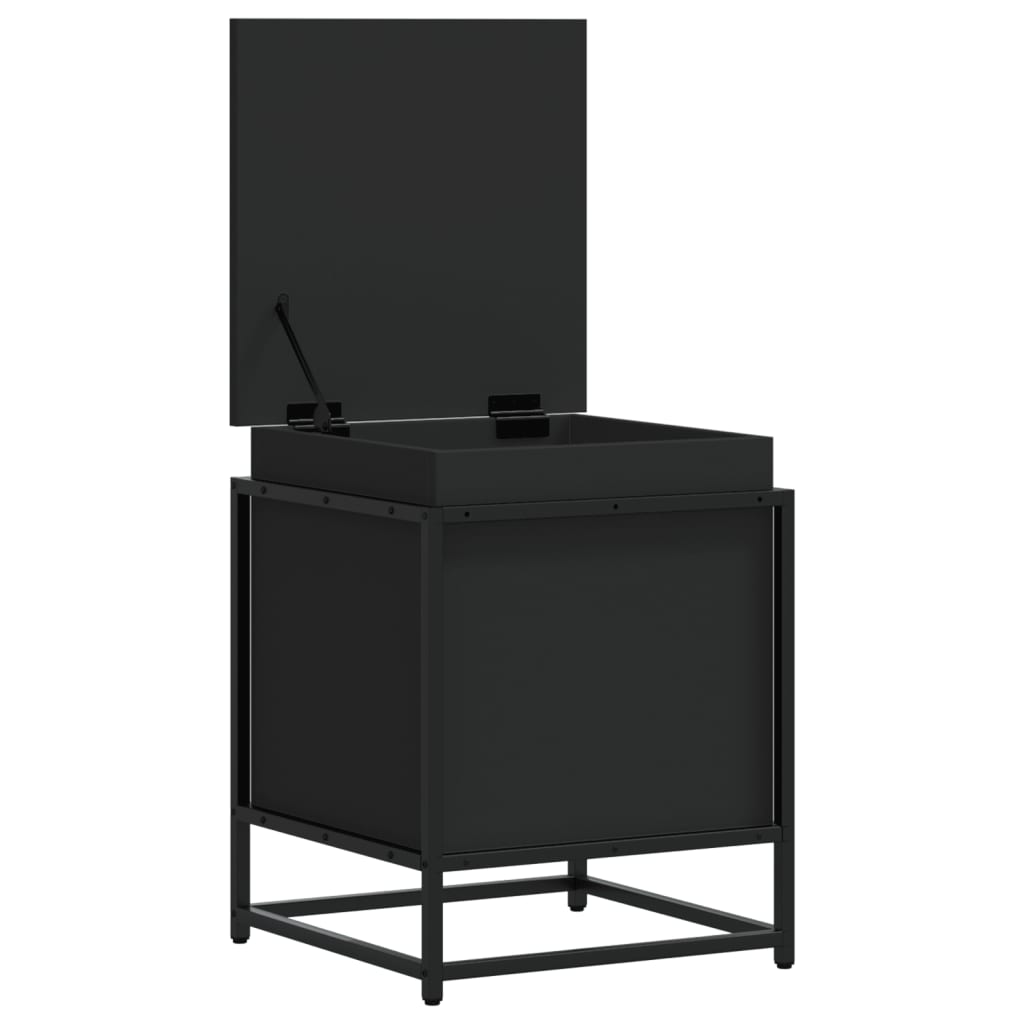 vidaXL Cutie de depozitare cu capac negru 40x40x51,5 cm lemn prelucrat vidaXL Cutie de depozitare cu capac negru 40x40x51,5 cm lemn prelucrat