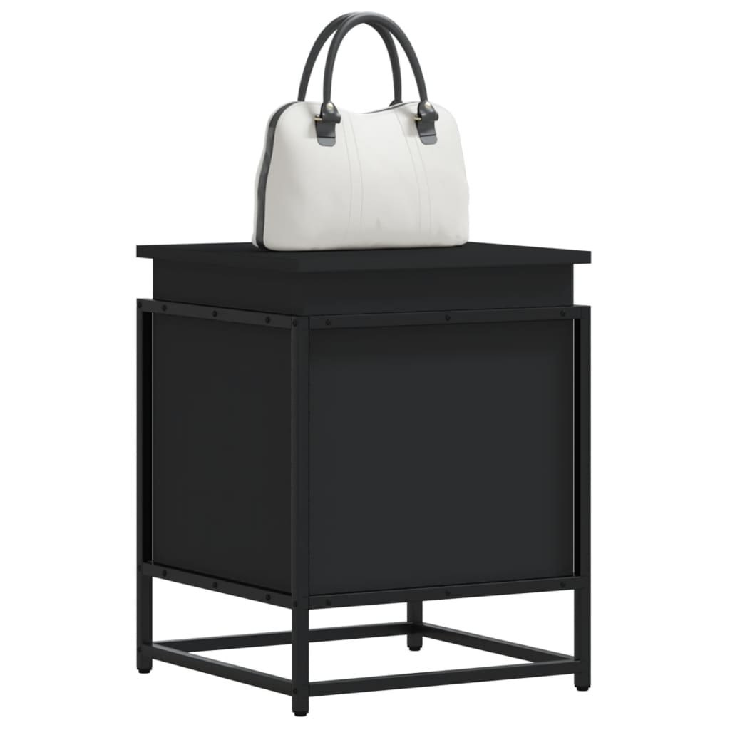 vidaXL Cutie de depozitare cu capac negru 40x40x51,5 cm lemn prelucrat vidaXL Cutie de depozitare cu capac negru 40x40x51,5 cm lemn prelucrat