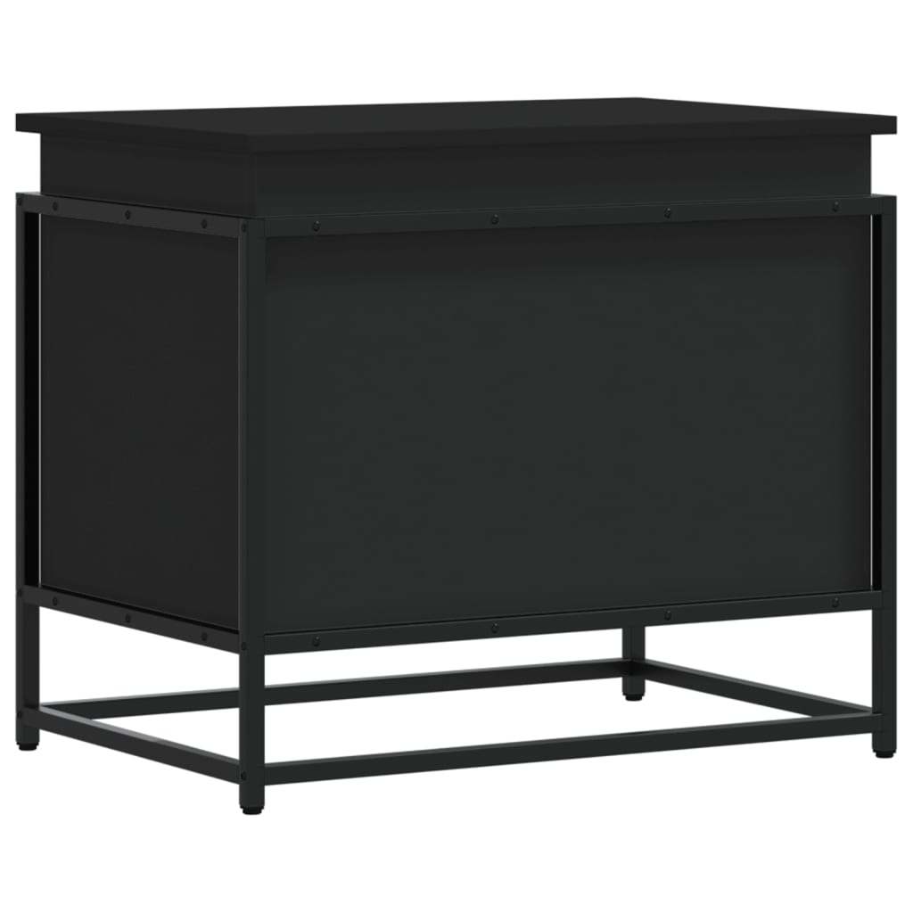 vidaXL Cutie de depozitare cu capac negru 60x40x51,5 cm lemn prelucrat vidaXL Cutie de depozitare cu capac negru 60x40x51,5 cm lemn prelucrat
