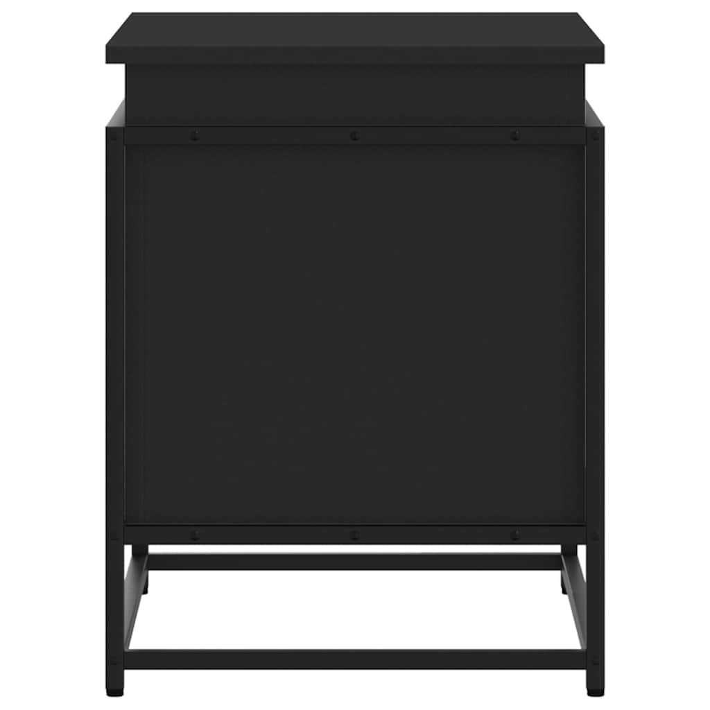 vidaXL Cutie de depozitare cu capac negru 60x40x51,5 cm lemn prelucrat vidaXL Cutie de depozitare cu capac negru 60x40x51,5 cm lemn prelucrat