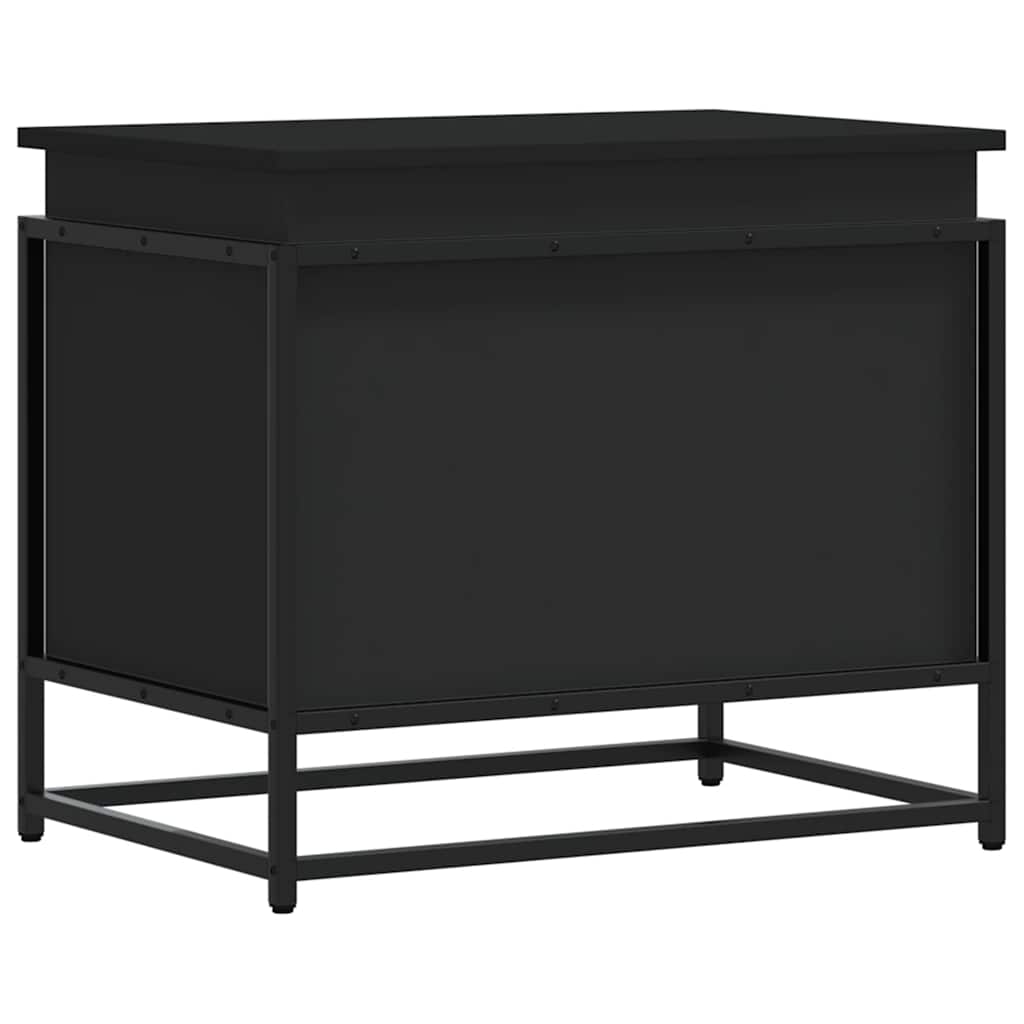 vidaXL Cutie de depozitare cu capac negru 60x40x51,5 cm lemn prelucrat vidaXL Cutie de depozitare cu capac negru 60x40x51,5 cm lemn prelucrat