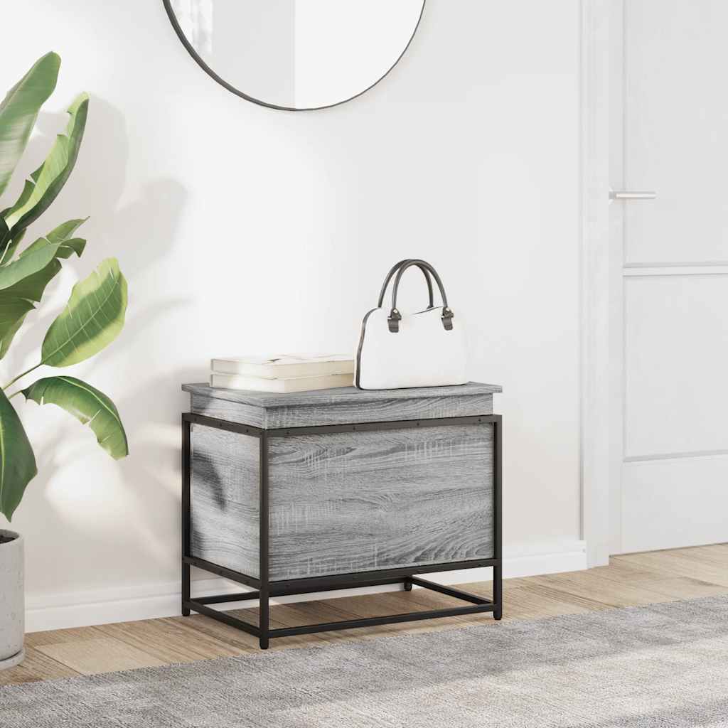 vidaXL Cutie depozitare gri sonoma 60x40x51,5 cm lemn prelucrat vidaXL Cutie depozitare gri sonoma 60x40x51,5 cm lemn prelucrat