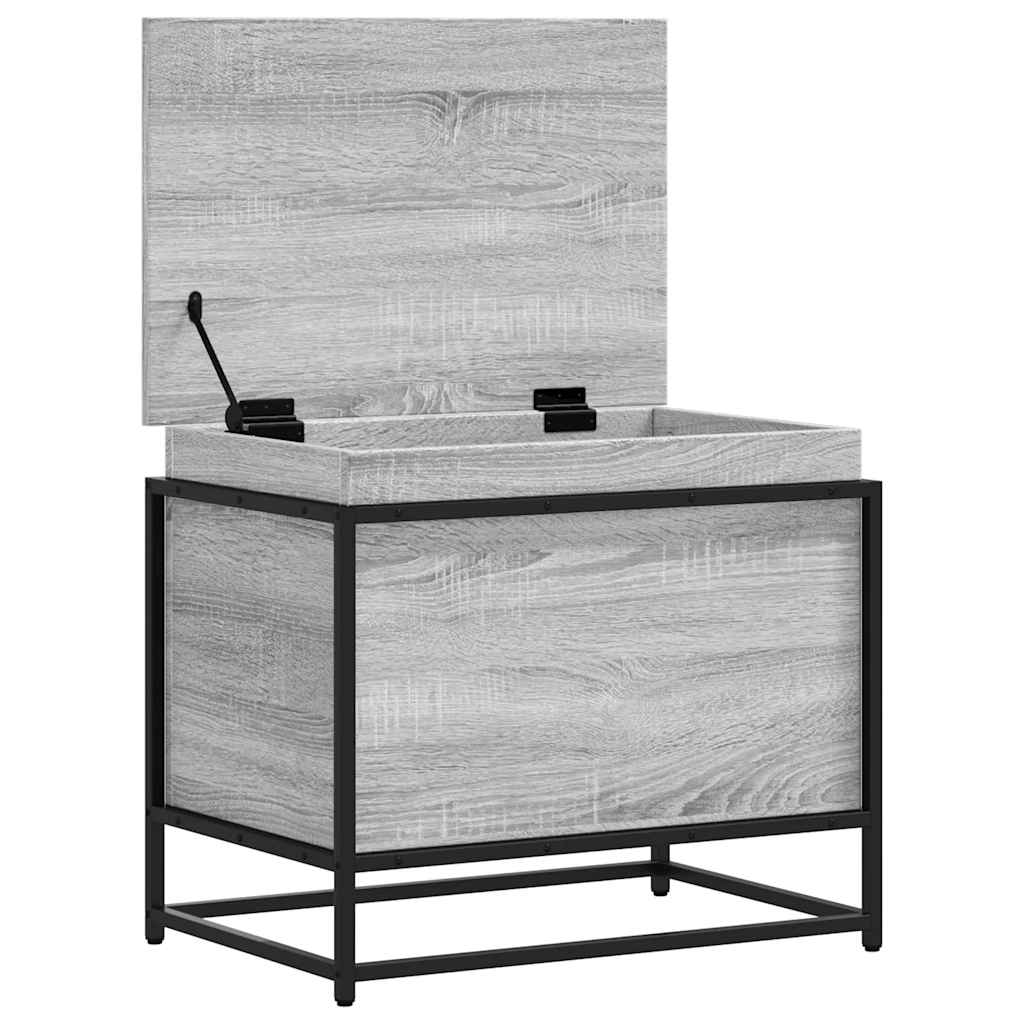 vidaXL Cutie depozitare gri sonoma 60x40x51,5 cm lemn prelucrat vidaXL Cutie depozitare gri sonoma 60x40x51,5 cm lemn prelucrat
