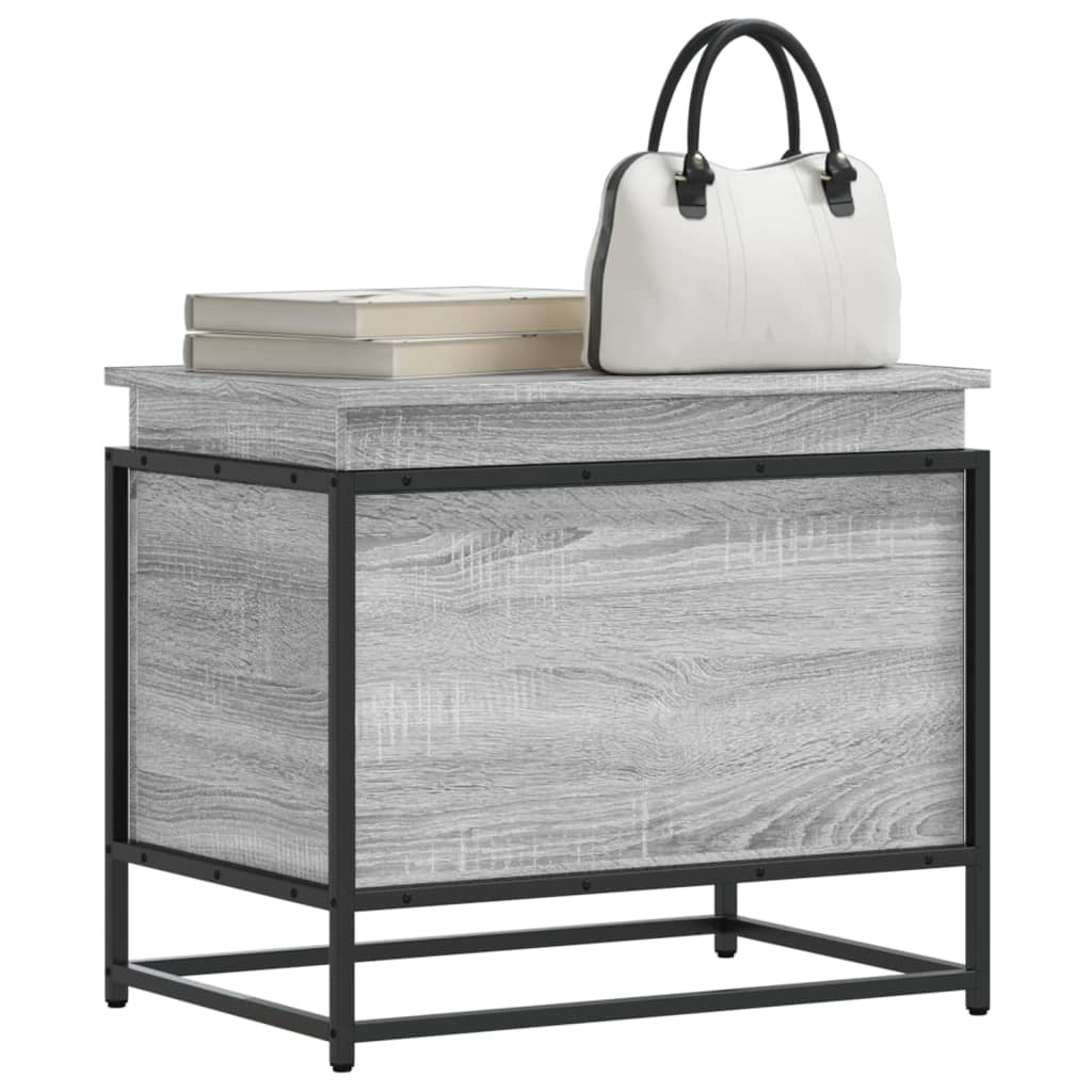 vidaXL Cutie depozitare gri sonoma 60x40x51,5 cm lemn prelucrat vidaXL Cutie depozitare gri sonoma 60x40x51,5 cm lemn prelucrat