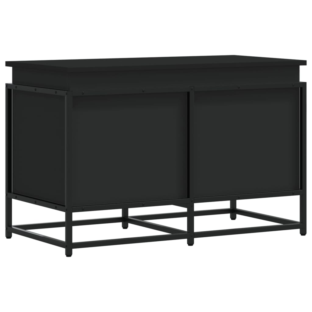 vidaXL Cutie de depozitare cu capac negru 80x40x51,5 cm lemn prelucrat vidaXL Cutie de depozitare cu capac negru 80x40x51,5 cm lemn prelucrat