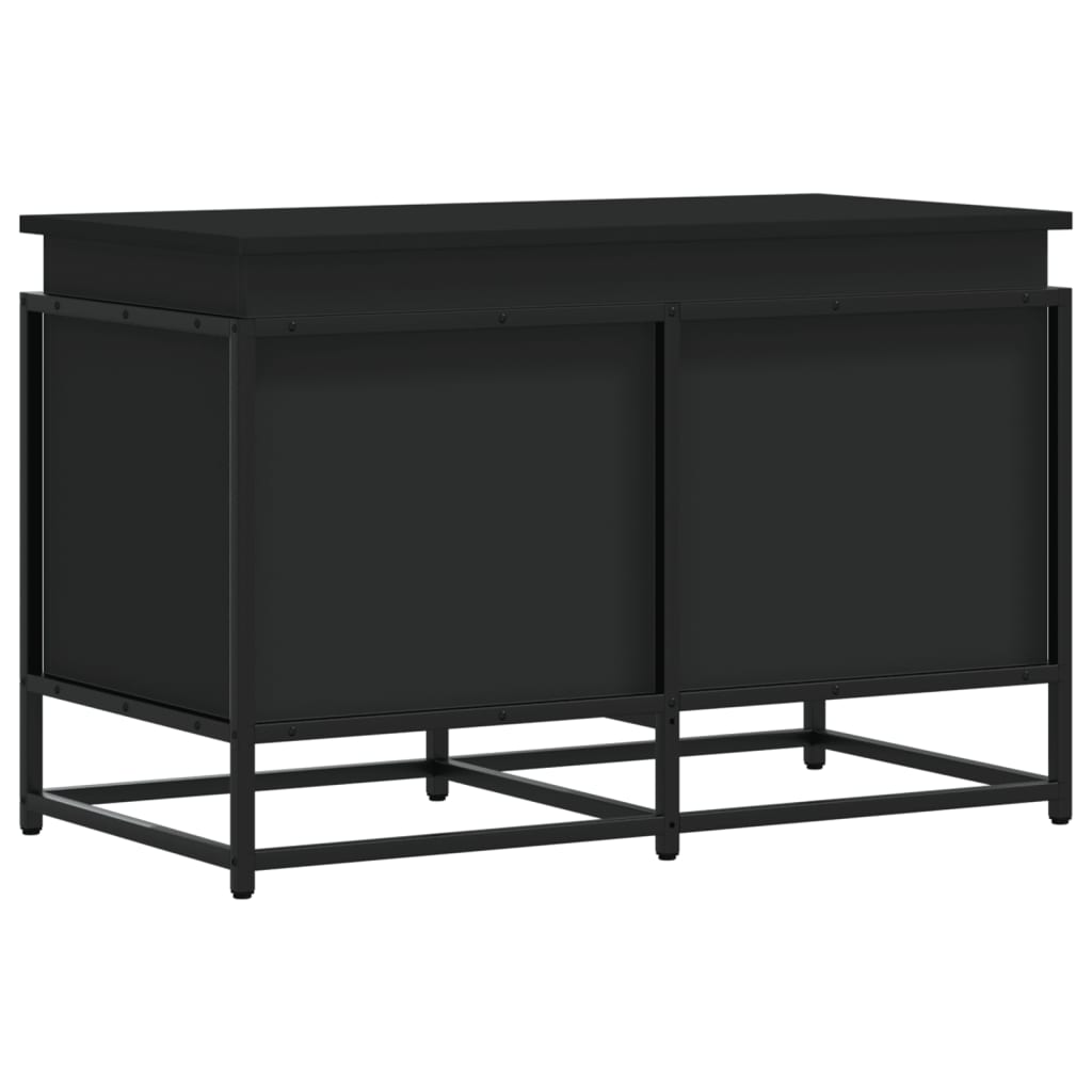 vidaXL Cutie de depozitare cu capac negru 80x40x51,5 cm lemn prelucrat vidaXL Cutie de depozitare cu capac negru 80x40x51,5 cm lemn prelucrat