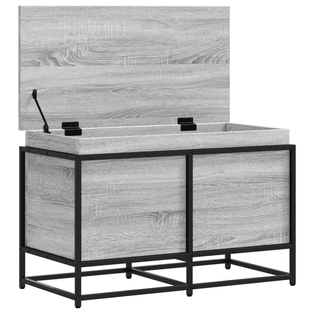 vidaXL Cutie depozitare gri sonoma 80x40x51,5 cm lemn prelucrat vidaXL Cutie depozitare gri sonoma 80x40x51,5 cm lemn prelucrat