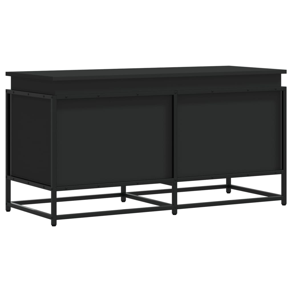 vidaXL Cutie depozitare cu capac negru 100x40x51,5 cm lemn prelucrat vidaXL Cutie depozitare cu capac negru 100x40x51,5 cm lemn prelucrat
