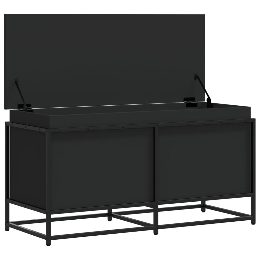 vidaXL Cutie depozitare cu capac negru 100x40x51,5 cm lemn prelucrat vidaXL Cutie depozitare cu capac negru 100x40x51,5 cm lemn prelucrat