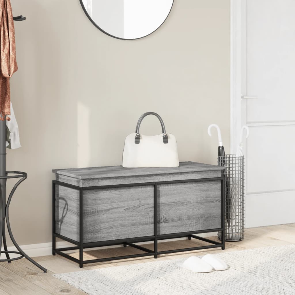 vidaXL Cutie depozitare gri sonoma 100x40x51,5 cm lemn prelucrat vidaXL Cutie depozitare gri sonoma 100x40x51,5 cm lemn prelucrat