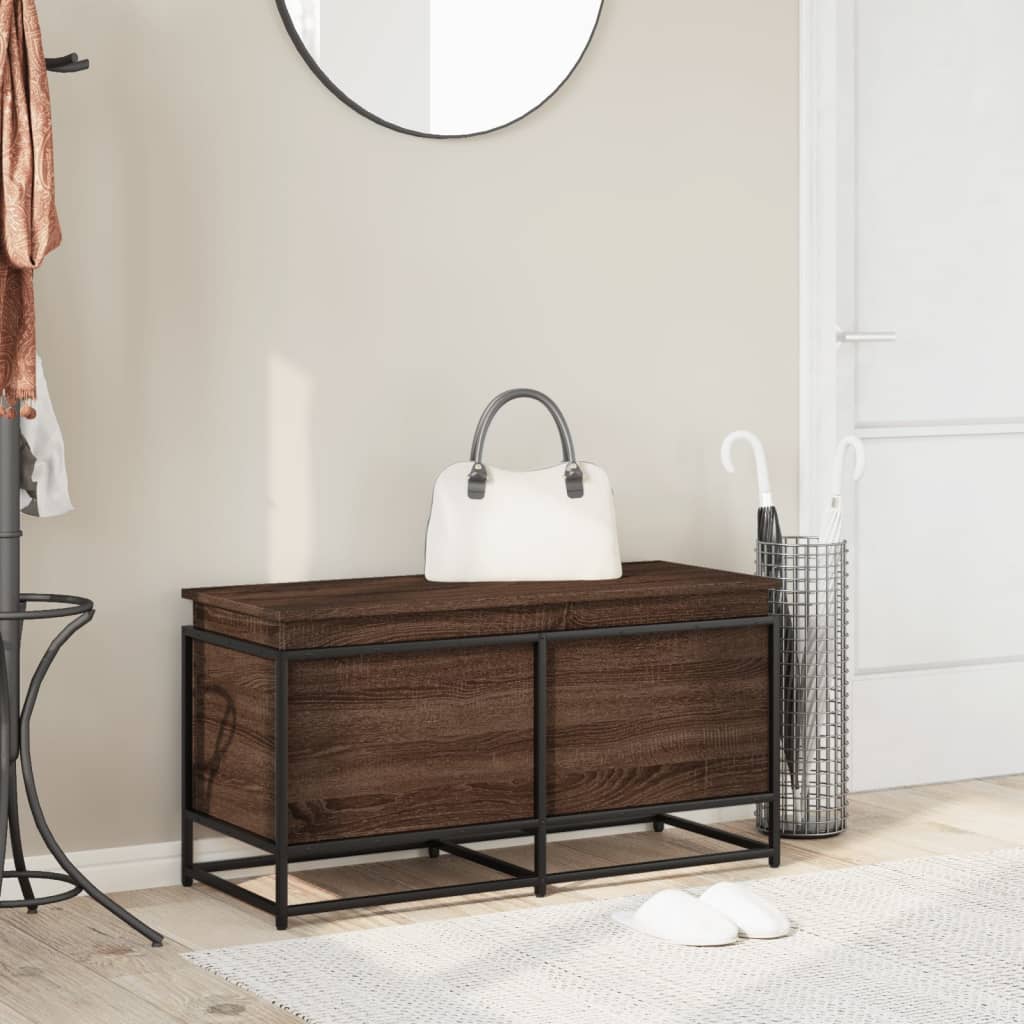 vidaXL Cutie depozitare stejar maro 100x40x51,5 cm lemn prelucrat vidaXL Cutie depozitare stejar maro 100x40x51,5 cm lemn prelucrat