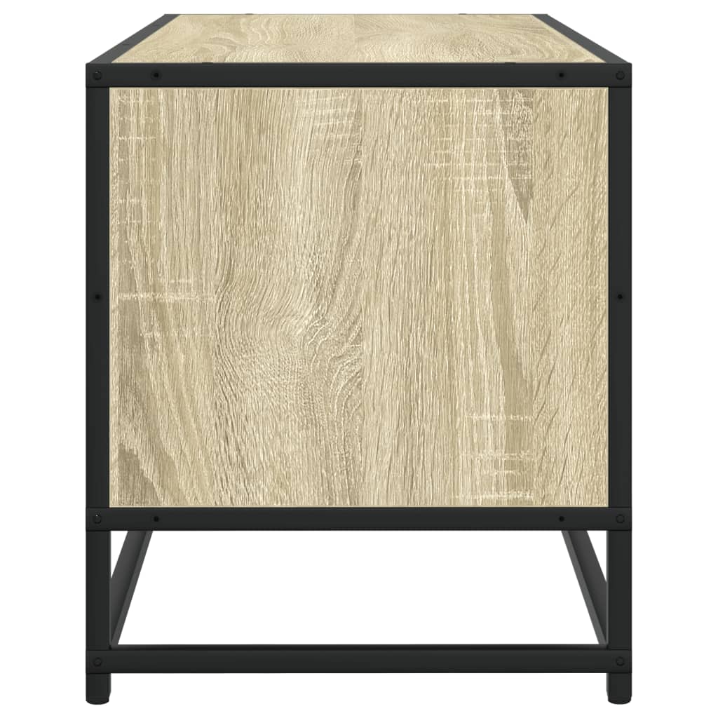 vidaXL Dulap TV, stejar sonoma, 80x34,5x40 cm, lemn prelucrat și metal vidaXL Dulap TV, stejar sonoma, 80x34,5x40 cm, lemn prelucrat și metal